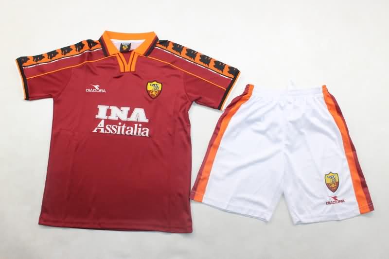 1998/99 AS Roma Home Kids Soccer Jersey And Shorts