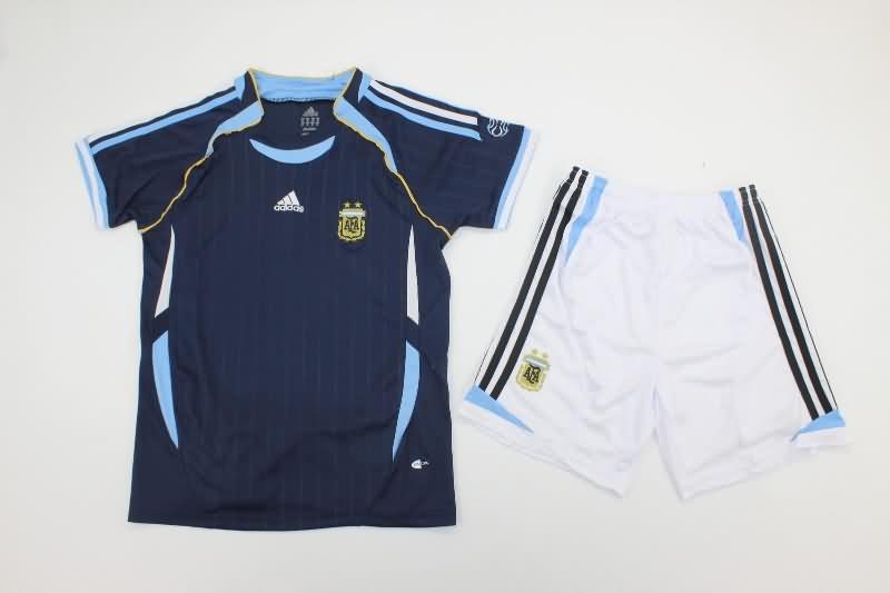 2006 Argentina Away Kids Soccer Jersey And Shorts