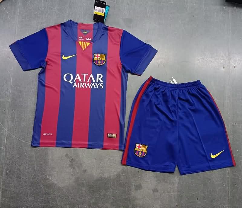 2014/15 Barcelona Home Kids Soccer Jersey And Shorts