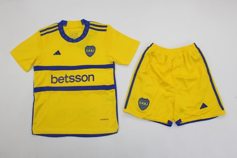 23/24 Boca Juniors Away Kids Soccer Jersey And Shorts