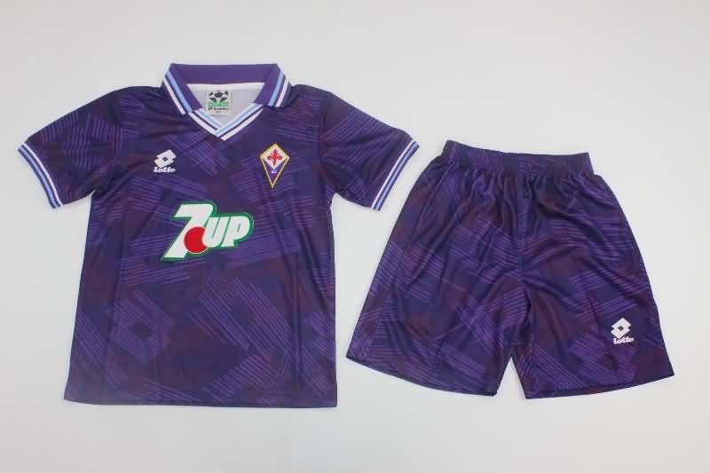 1992/93 Fiorentina Home Kids Soccer Jersey And Shorts