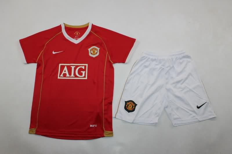 2006/07 Manchester United Home Kids Soccer Jersey And Shorts