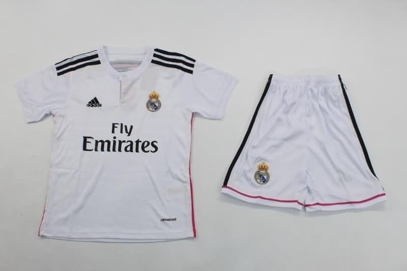 14/15 Real Madrid Home Kids Soccer Jersey And Shorts