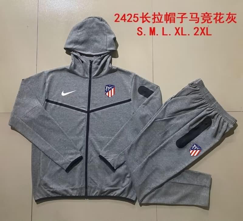 Thailand Quality(AAA) 23/24 Atletico Madrid Grey Soccer Tracksuit 02