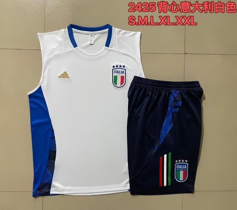 Thailand Quality(AAA) 2024 Italy White Soccer Training Sets 03