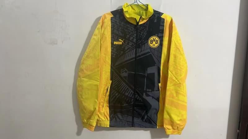 Thailand Quality(AAA) 23/24 Dortmund Black Yellow Reversible Soccer Windbreaker
