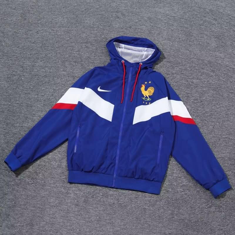 Thailand Quality(AAA) 2024 France Dark Blue Soccer Windbreaker