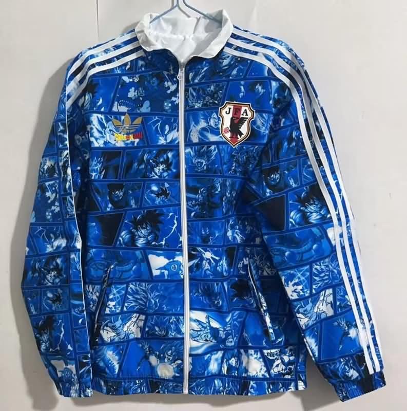 Thailand Quality(AAA) 2024 Japan Blue White Reversible Soccer Windbreaker