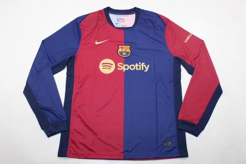 Thailand Quality(AAA) 24/25 Barcelona Home Long Sleeve Soccer Jersey