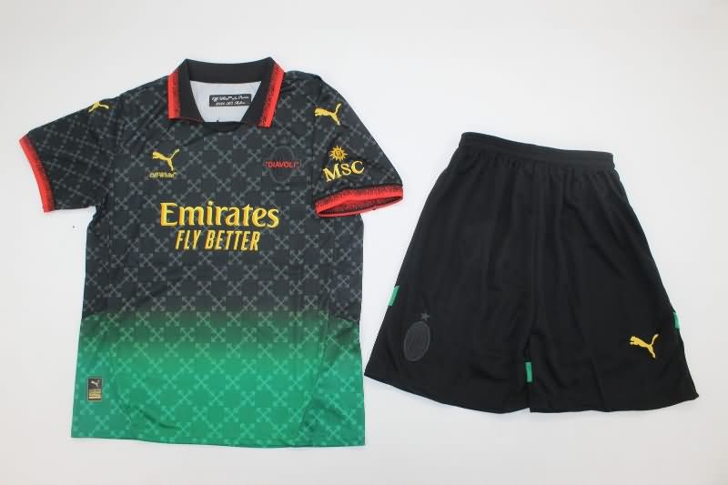 24/25 AC Milan Special Kids Soccer Jersey And Shorts 02