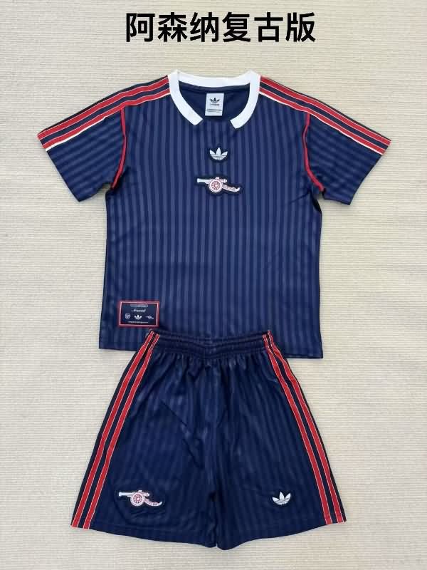 24/25 Arsenal Dark Blue Kids Soccer Jersey And Shorts