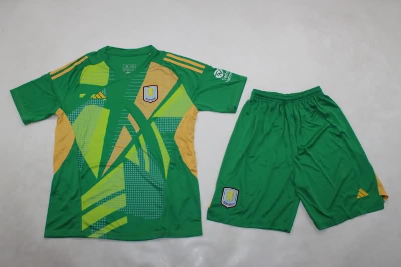 24/25 Aston Villa Goalkeeper Green Kids Soccer Jersey And Shorts