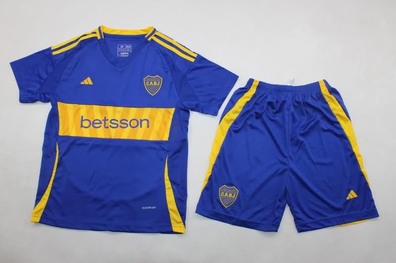 24/25 Boca Juniors Home Kids Soccer Jersey And Shorts