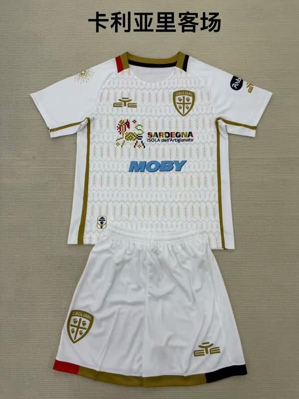 24/25 Cagliari Away Kids Soccer Jersey And Shorts