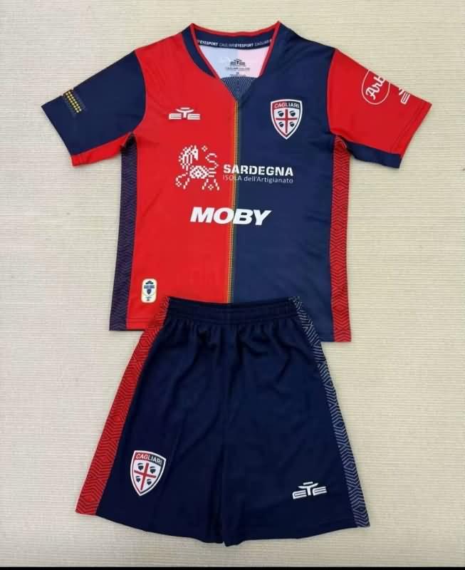 24/25 Cagliari Home Kids Soccer Jersey And Shorts