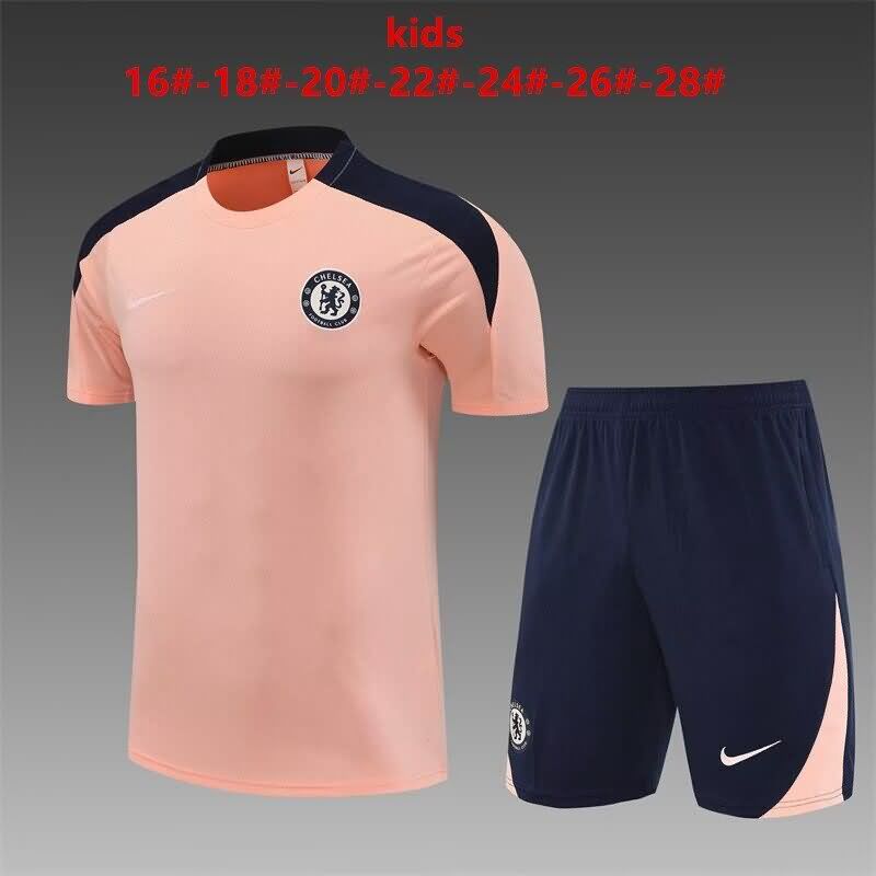 24/25 Chelsea Training Kids Soccer Jersey And Shorts