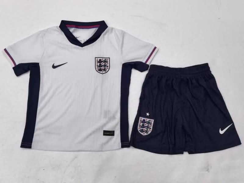 2024 England Home Kids Soccer Jersey And Shorts (Player)