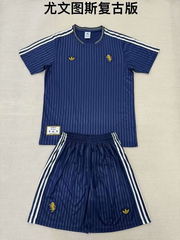 24/25 Juventus Dark Blue Kids Soccer Jersey And Shorts