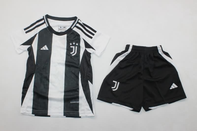 24/25 Juventus Home Kids Soccer Jersey And Shorts Leaked
