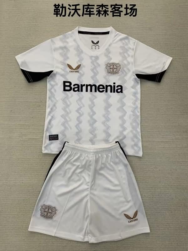 24/25 Leverkusen Away Kids Soccer Jersey And Shorts