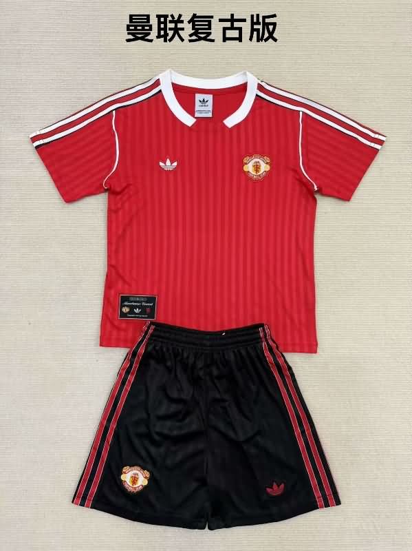 24/25 Manchester United Red Kids Soccer Jersey And Shorts