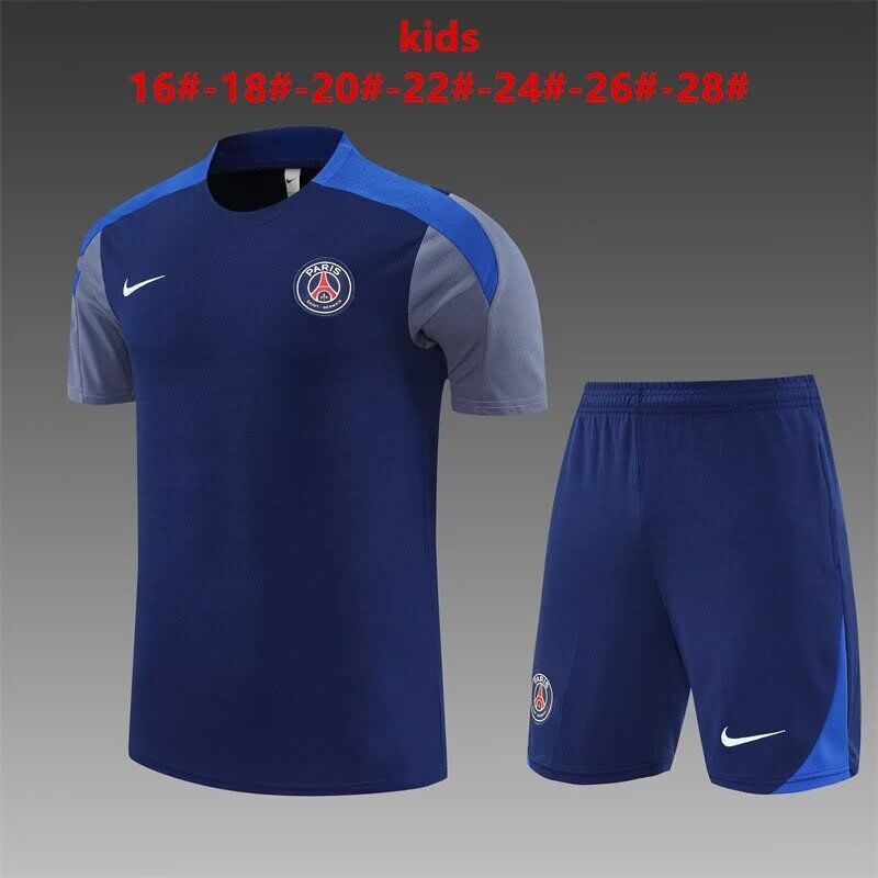 24/25 Paris St Germain Training Kids Soccer Jersey And Shorts