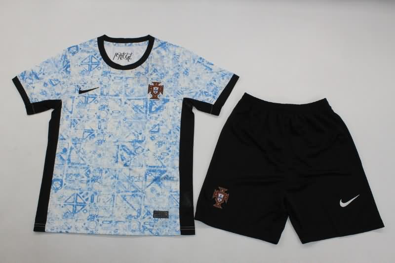 2024 Portugal Away Kids Soccer Jersey And Shorts