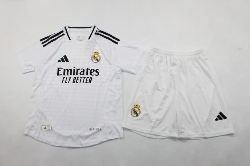 24/25 Real Madrid Home Kids Soccer Jersey And Shorts (Player)