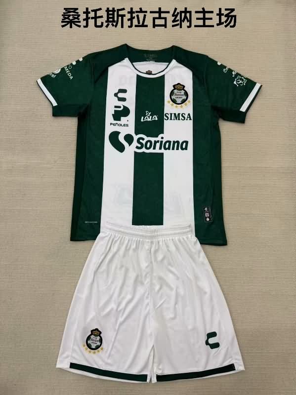 24/25 Santos Laguna Home Kids Soccer Jersey And Shorts