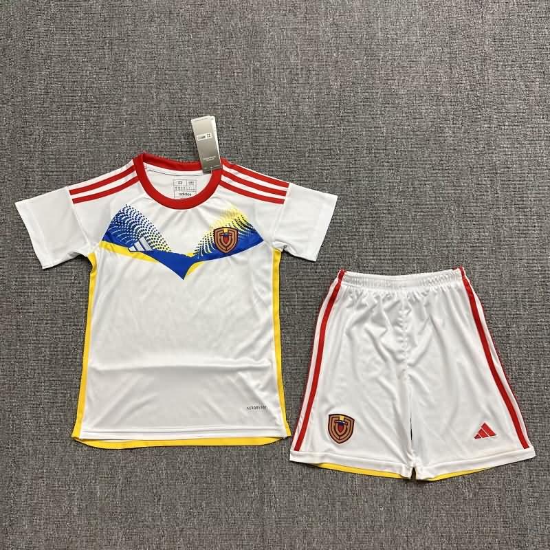 2024 Venezuela Away Kids Soccer Jersey And Shorts