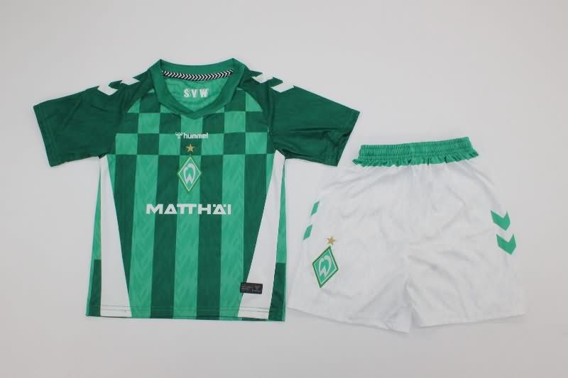 24/25 Werder Bremen Home Kids Soccer Jersey And Shorts