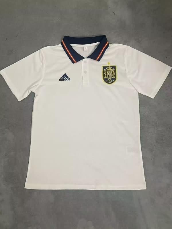 Thailand Quality(AAA) 2024 Spain White Polo Soccer T-Shirt