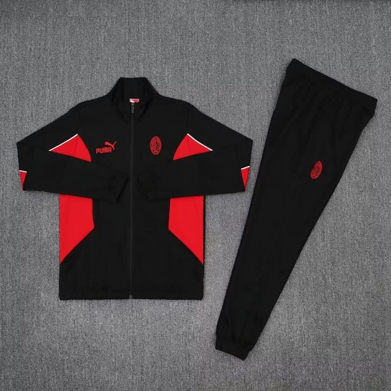 Thailand Quality(AAA) 24/25 AC Milan Black Soccer Tracksuit 03