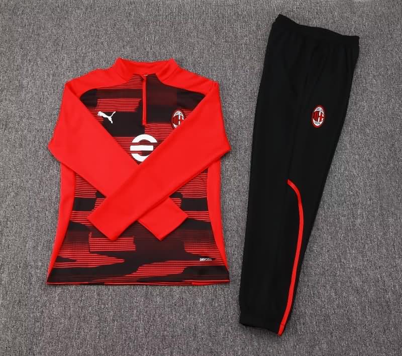 Thailand Quality(AAA) 24/25 AC Milan Red Soccer Tracksuit