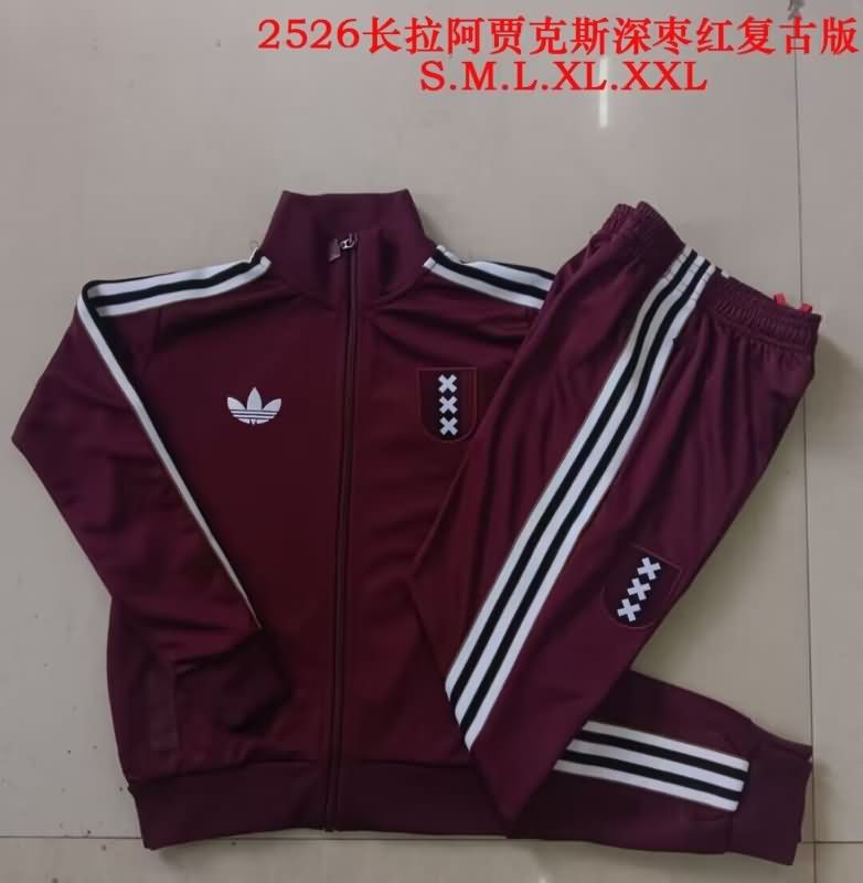Thailand Quality(AAA) 24/25 Ajax Red Soccer Tracksuit 02