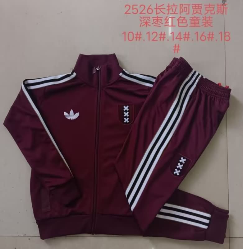 Kids - Thailand Quality(AAA) 24/25 Ajax Red Soccer Tracksuit