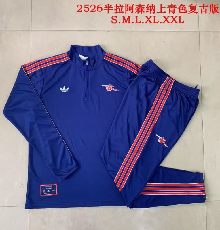 Thailand Quality(AAA) 24/25 Arsenal Dark Blue Soccer Tracksuit 05