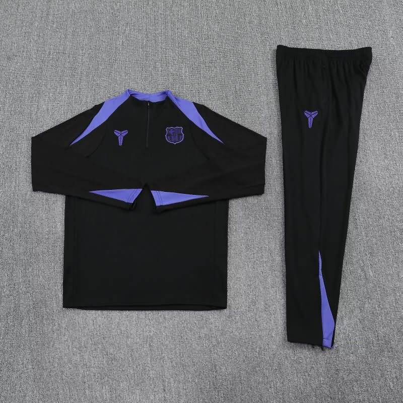 Thailand Quality(AAA) 24/25 Barcelona Black Soccer Tracksuit 10