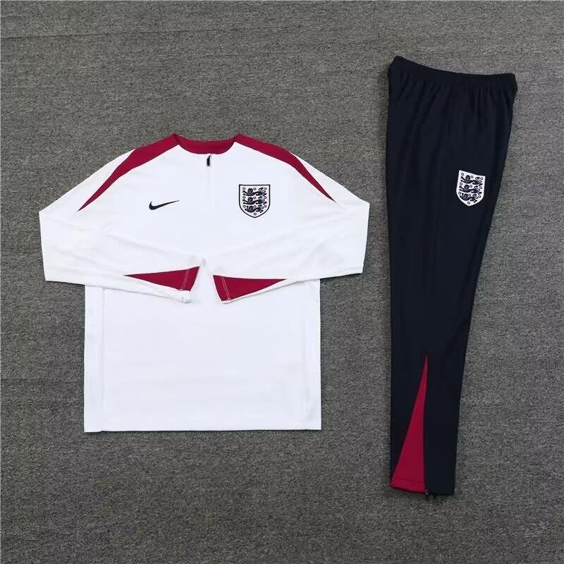 Thailand Quality(AAA) 2024 England White Soccer Tracksuit