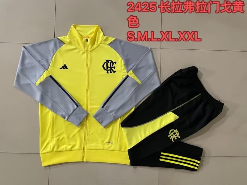 Thailand Quality(AAA) 2024 Flamengo Yellow Soccer Tracksuit