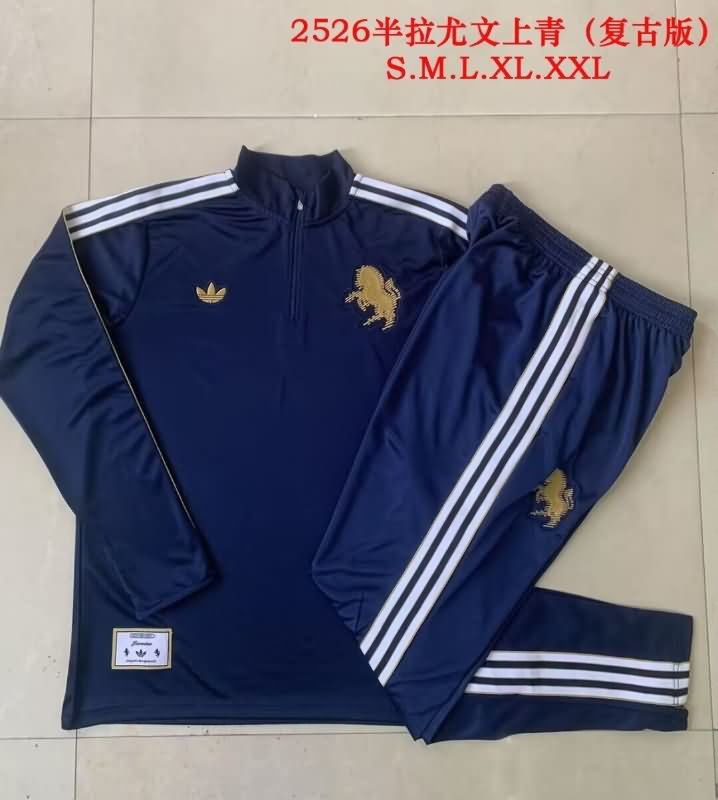 Thailand Quality(AAA) 24/25 Juventus Dark Blue Soccer Tracksuit 05