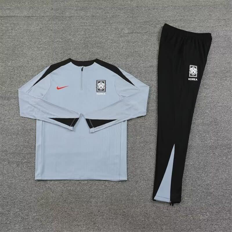 Thailand Quality(AAA) 2024 Korea Grey Soccer Tracksuit