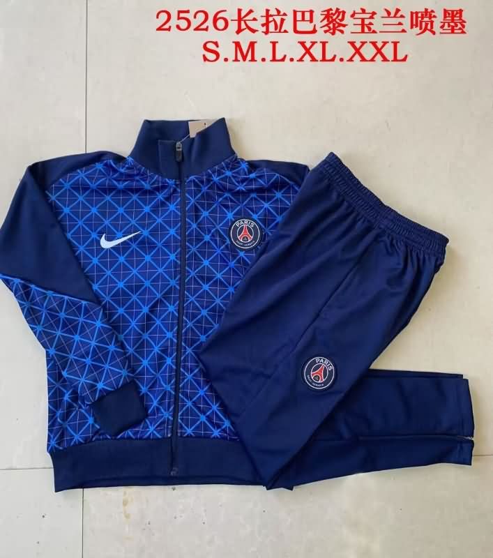 Thailand Quality(AAA) 24/25 Paris St Germain Dark Blue Soccer Tracksuit 04