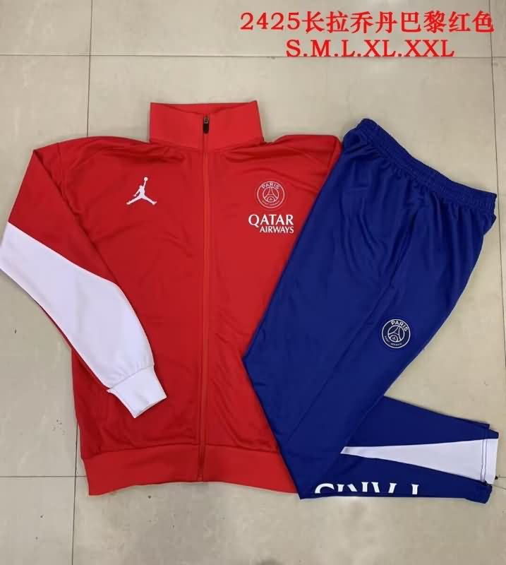 Thailand Quality(AAA) 24/25 Paris St Germain Red Soccer Tracksuit 02