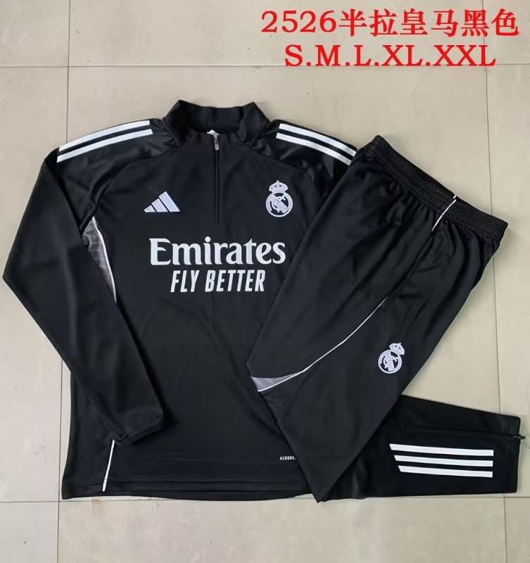 Thailand Quality(AAA) 24/25 Real Madrid Black Soccer Tracksuit 09