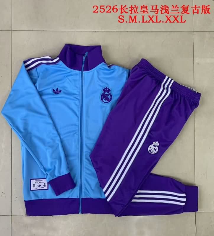 Thailand Quality(AAA) 24/25 Real Madrid Blue Soccer Tracksuit 03