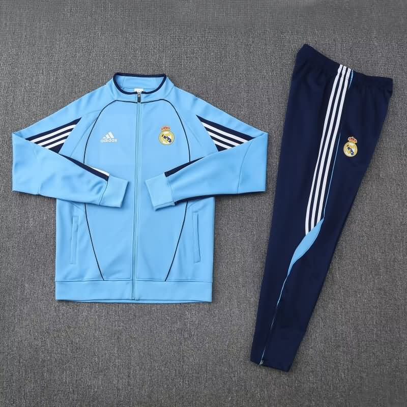Thailand Quality(AAA) 24/25 Real Madrid Blue Soccer Tracksuit 05