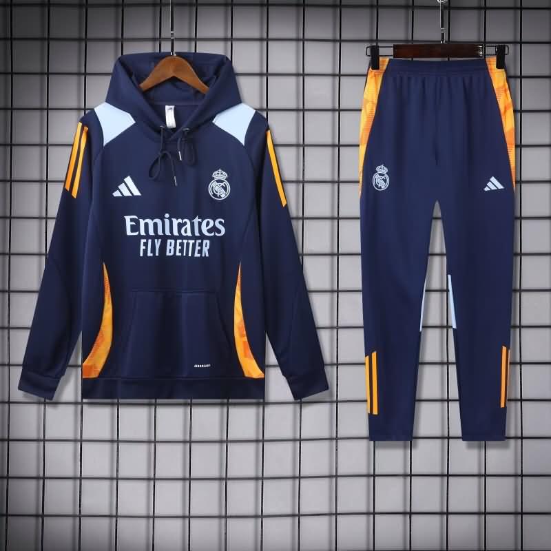 Thailand Quality(AAA) 24/25 Real Madrid Dark Blue Soccer Tracksuit 07