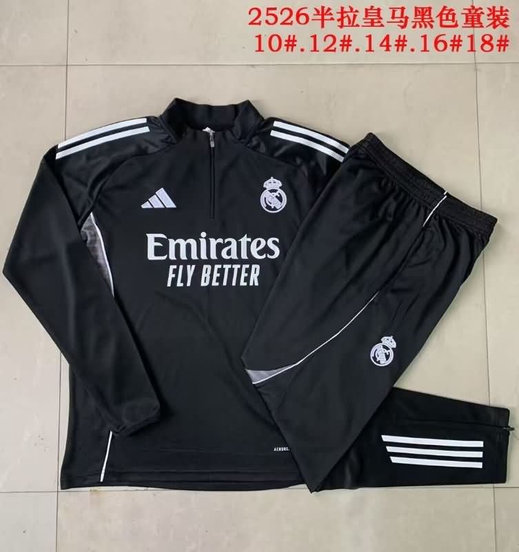 Kids - Thailand Quality(AAA) 24/25 Real Madrid Black Soccer Tracksuit 06