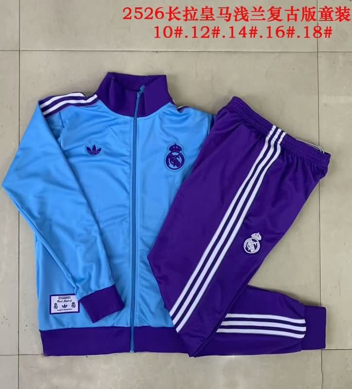 Kids - Thailand Quality(AAA) 24/25 Real Madrid Blue Soccer Tracksuit